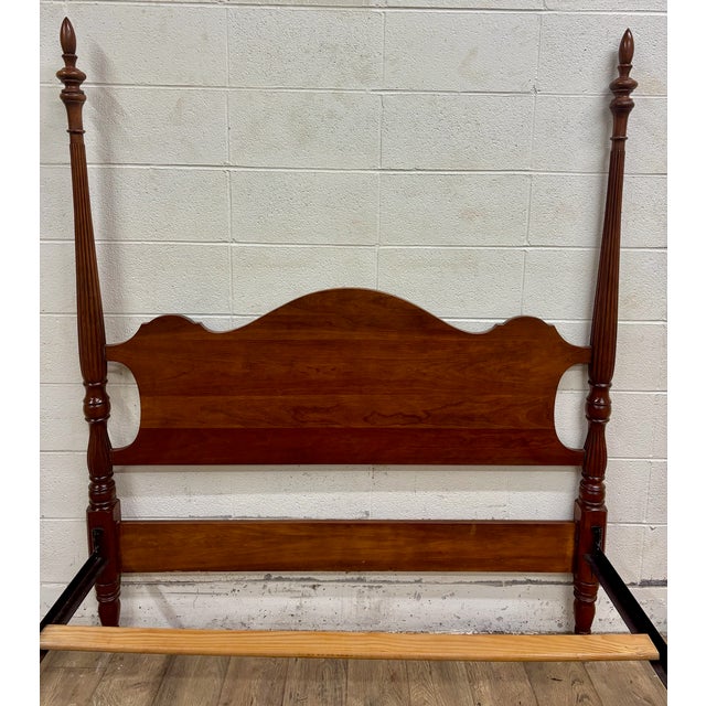 Statton Furniture Vintage Statton Trutype Americana Full Size Chippendale Low Poster Bed For Sale - Image 4 of 11