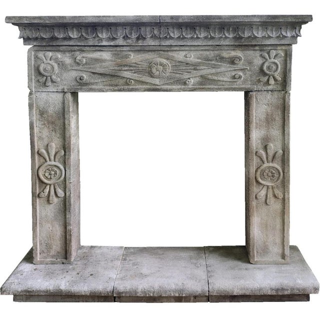 Baroque Italian Travertine Marble Fireplace, 20th Century For Sale - Image 3 of 7