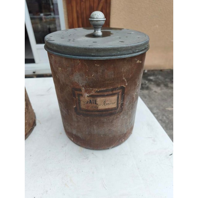 Brown 19th Century Wooden Pharmacy Jars, 1890, Set of 7 For Sale - Image 8 of 11
