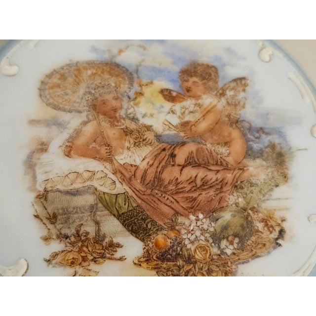 Antique Victorian Blue Opaline Milk Glass Jewelry Casket For Sale - Image 9 of 11