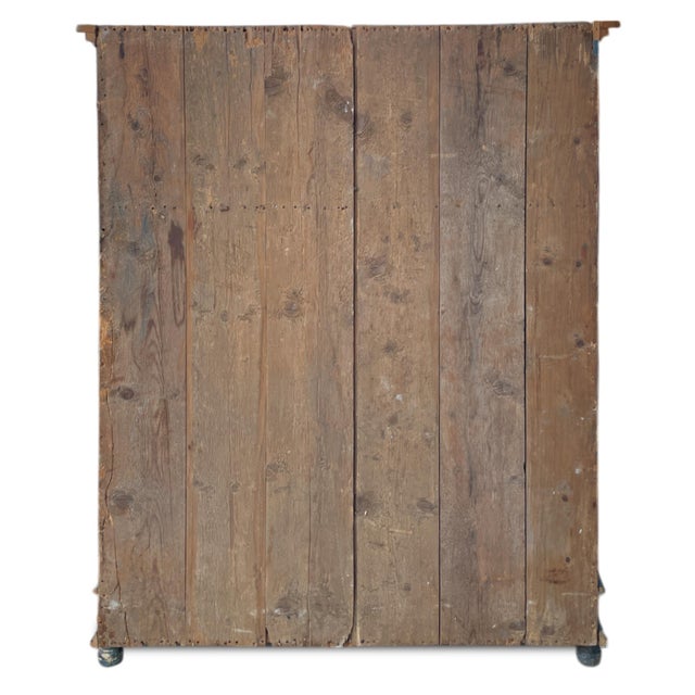Folk Art Painted Wardrobe in Fir, 1808 For Sale - Image 18 of 18