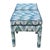 Transitional Schumacher Valkyrie Flame Stitch Parsons Ottomans in Emerald & Peacock- Pair For Sale - Image 3 of 10