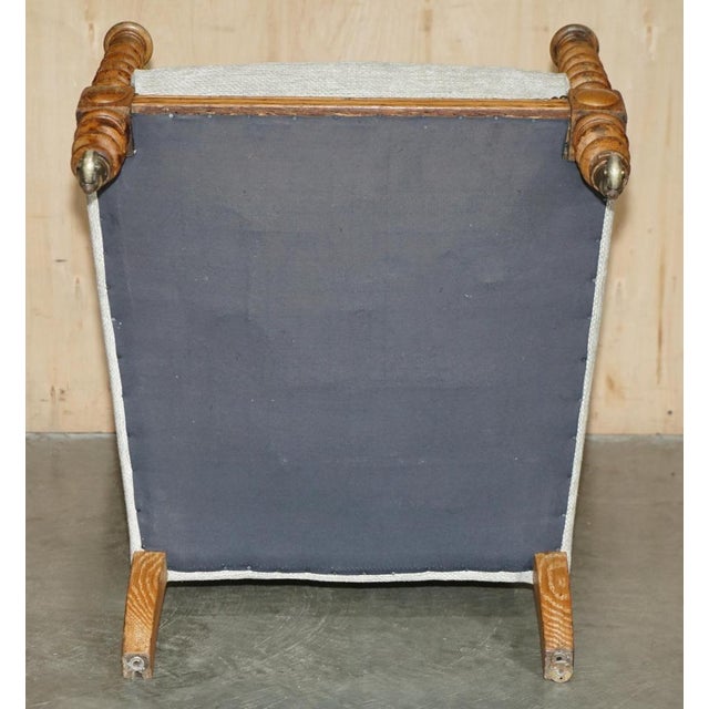 Antique Scottish Victorian Barley Twist Library Lounge Chair For Sale - Image 18 of 18
