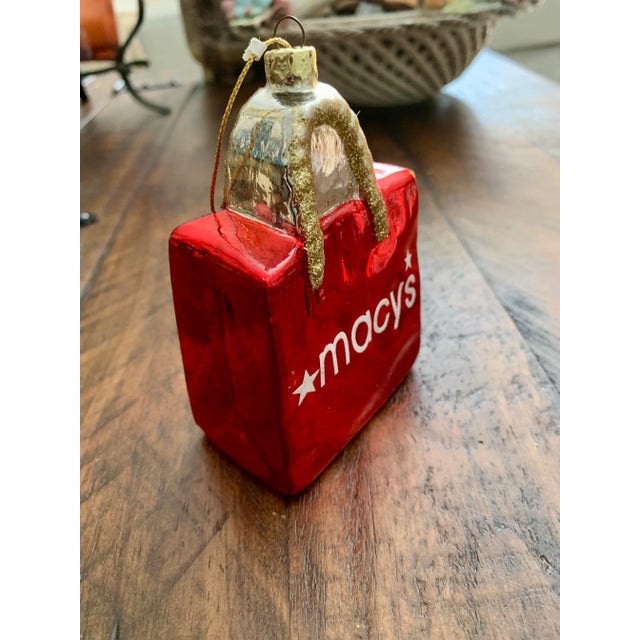 Glass Vintage 2010 Macys Xmas Tree Ornaments For Sale - Image 7 of 11