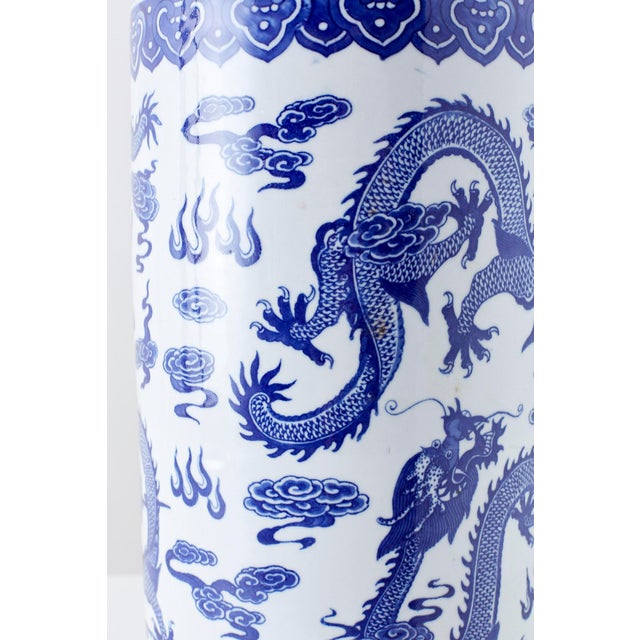 Chinese Blue and White Porcelain Umbrella Holder Chairish