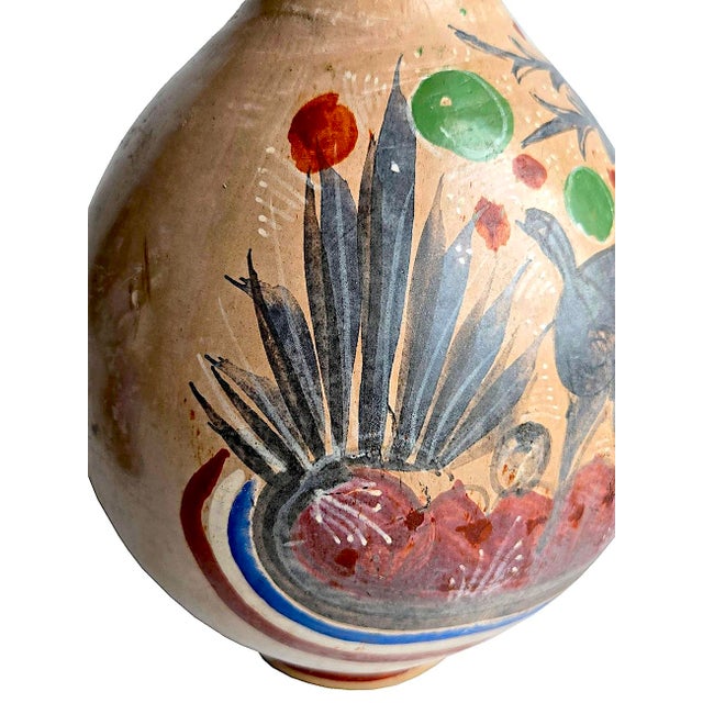 1960s Tonalá Mexico Burnished Glaze Ceramic Water Jug/Decanter With Cup, 2 Piece Set For Sale - Image 9 of 12