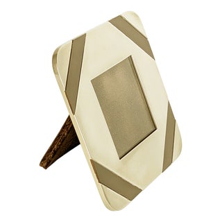 Small Italian Nickel Plated Metal & Velvet Picture Frame from Tommaso Barbi, 1970s For Sale