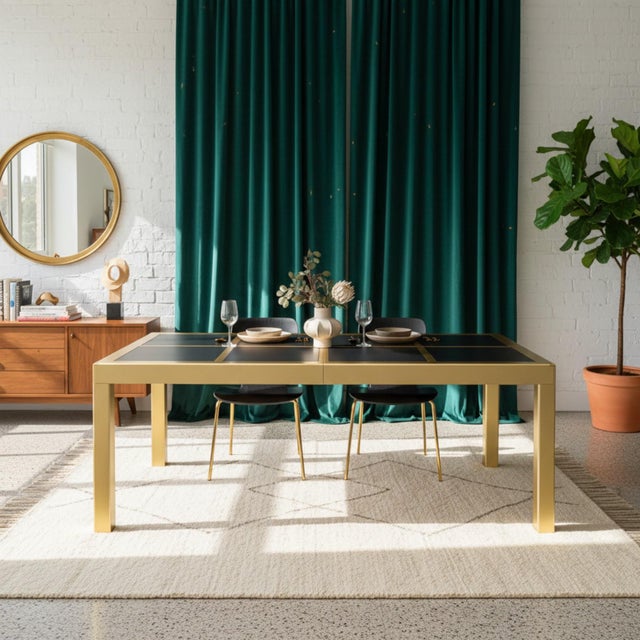 Mastercraft Brass Dining Table With Bronze Tinted Glass Tops Mid-Century Modern For Sale - Image 11 of 11