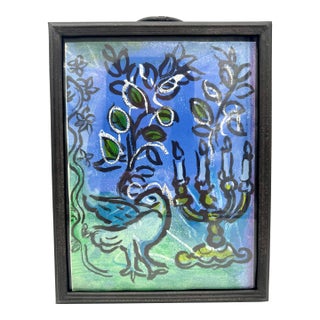 1962 Marc Chagall “The Candlestick” Original Color Lithograph, Jerusalem Windows For Sale