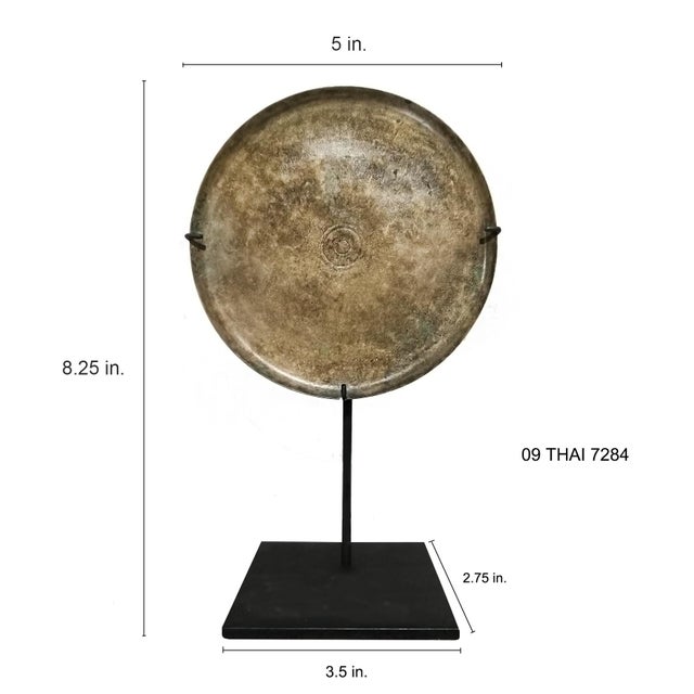 15th Century & Earlier Khmer Bronze Mirror, Hand-Crafted in Cambodia, 14th - 15th Century For Sale - Image 5 of 9