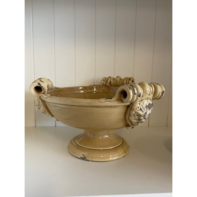 Late 20th Century Large Handcrafted Ceramic Pedestal Compote For Sale - Image 9 of 16