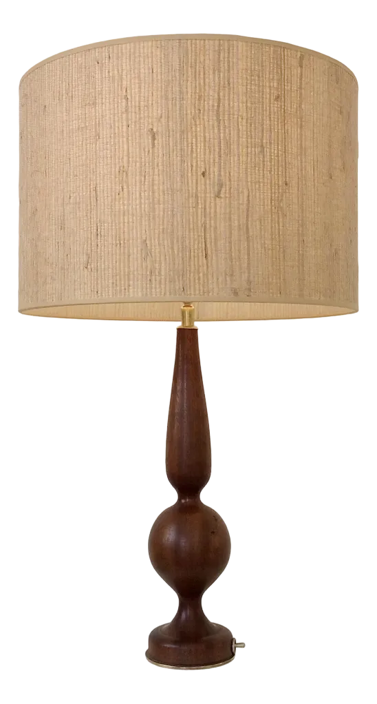 Mid-Century Wood Table Lamp, Italy, 1970s | Chairish