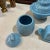 Mid-Century Modern 1970s Instant Collection of Blue Frankoma Lazy Bones Ceramic Jars and Dishes With Lids- Set of 5 For Sale - Image 3 of 7