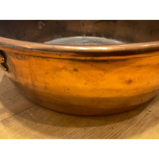 Mid 19th Century 1800’s Vintage Copper Pot With Handles and Rolled Edge For Sale - Image 5 of 7