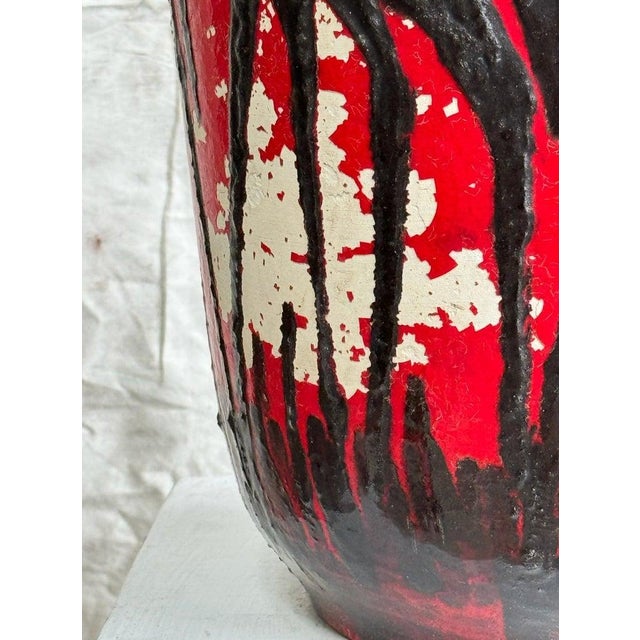 Red Fat Lava Horses Vase by Scheurich, Western Germany, 1960s For Sale - Image 9 of 12