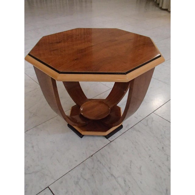 Black Art Deco Walnut Coffee Table on 4 Curved Legs, 1935 For Sale - Image 8 of 17