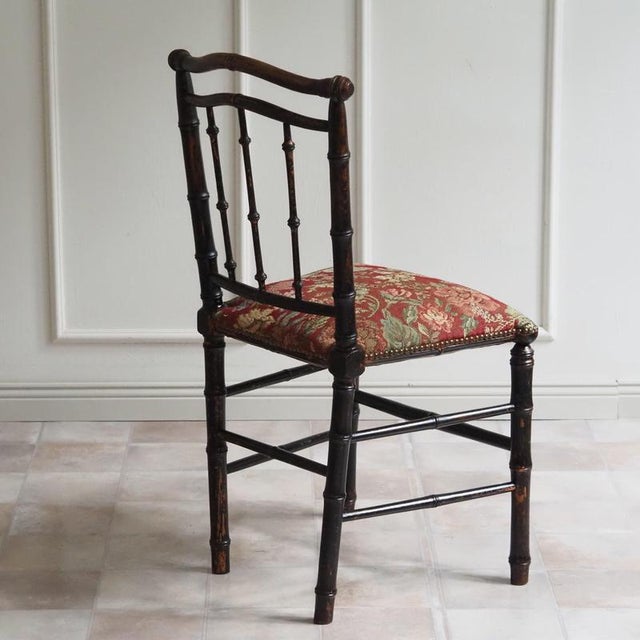 Wood Antique Napoleon III Bamboo Look Chair, 1880 For Sale - Image 7 of 7