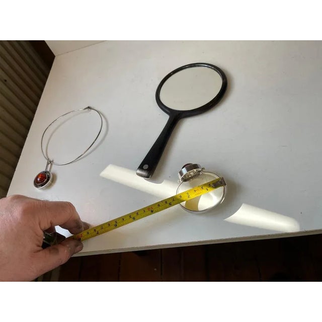 Scandinavian Modern Silver and Amber Necklace and Armring by Niels Erik, 1960s, Set of 2 For Sale - Image 6 of 12