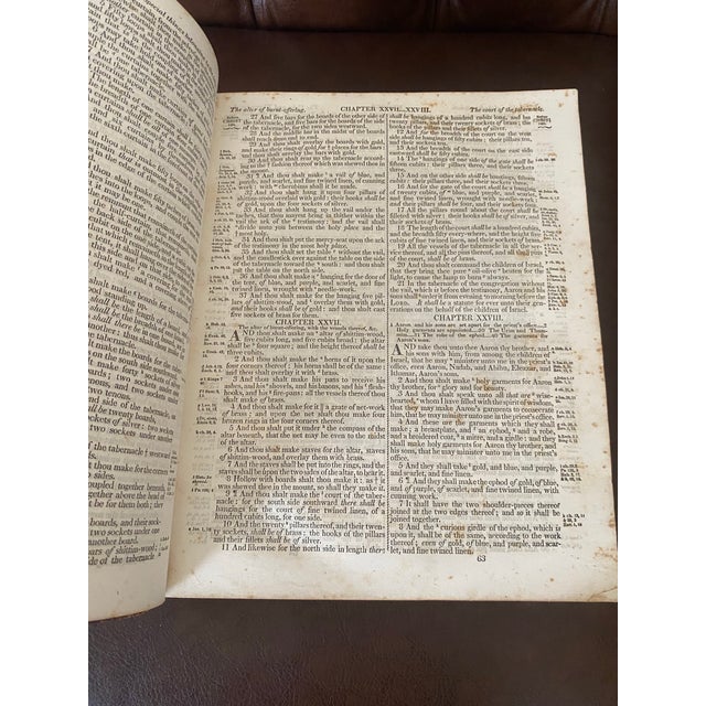 Antique Holy Bible 1848 New&Old Test./Canne's Marginal Notes/Apocrypha Tooled Leather Engraved. For Sale In Baltimore - Image 6 of 12