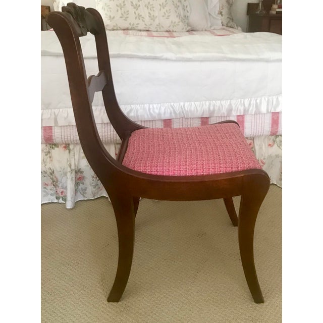 Antique Hand Carved Rosette Floral Back Mahogany Chair Chairish