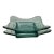 Pair of Heavy Aqua Art Glass Sculptural Square Plates For Sale