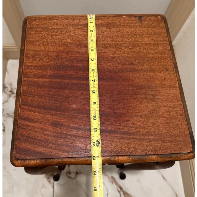 Wood Vintage the Bernhard Flower Chippendale Style Wood Stand For Sale - Image 7 of 12