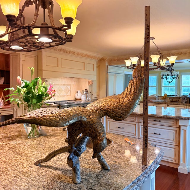 Large Scale, Brass Vintage American Bald Eagle For Sale - Image 4 of 6