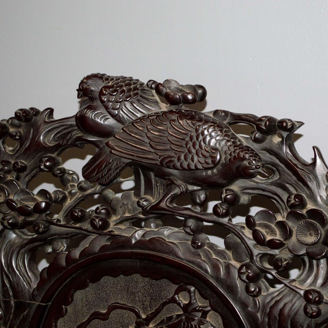 Wood Antique Japanese High Back Red Lacquer Monkey Armchair For Sale - Image 7 of 16