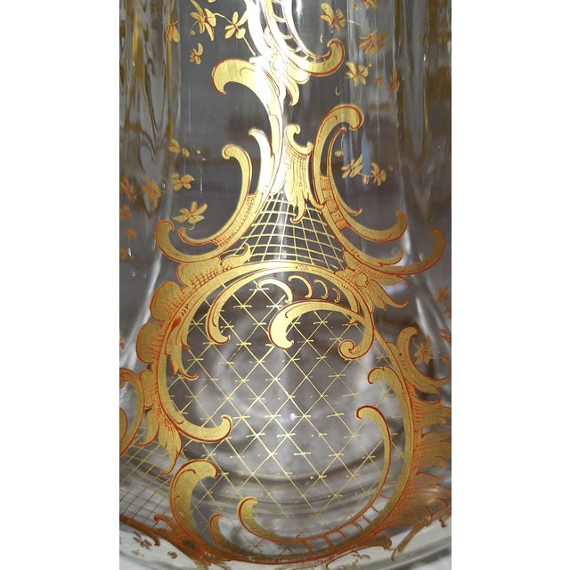 Large Antique Handmade Glass Vase, 1890s For Sale - Image 6 of 7