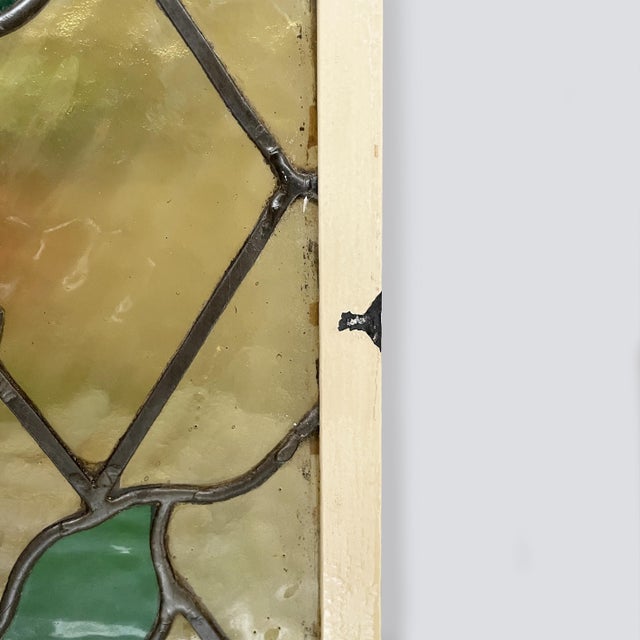 Tall Stained-Glass Windows with Roses, 1910s, Set of 2 For Sale - Image 9 of 18