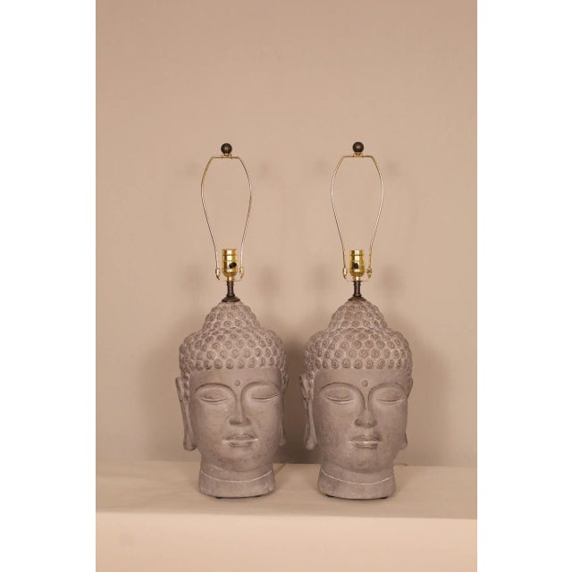 Mid 20th Century James Mont Influence Buddha Table Lamps - a Pair For Sale - Image 10 of 13
