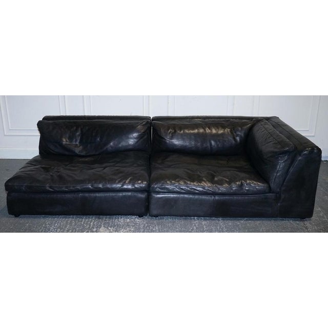 Timothy Oulton Zenna Sectional Grey Leather Sofa. This is a very large Timothy Oulton Zenna sectional sofa, easily...