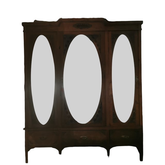 Vintage Wardrobe in Cherry, 1920s For Sale