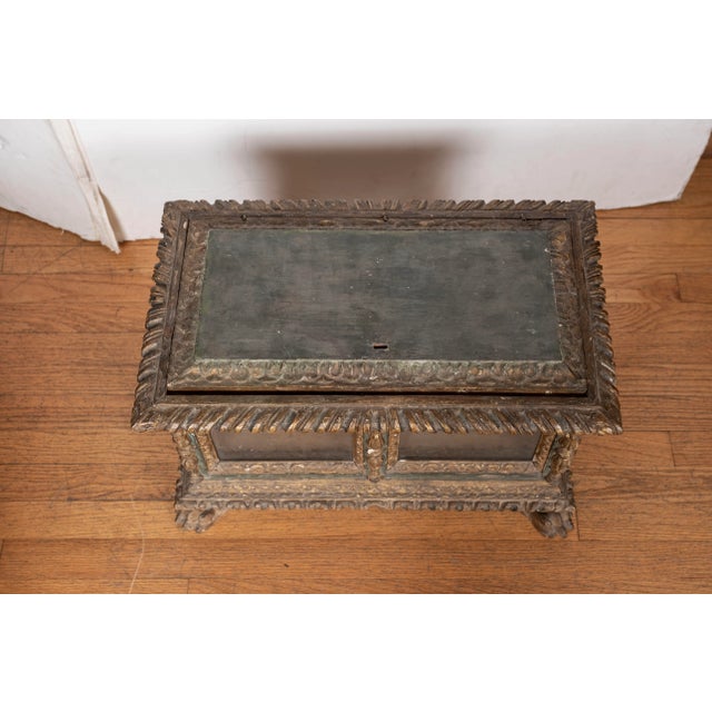 18th Century Italian Painted and Parcel Gilt Reliquary Box For Sale - Image 9 of 13