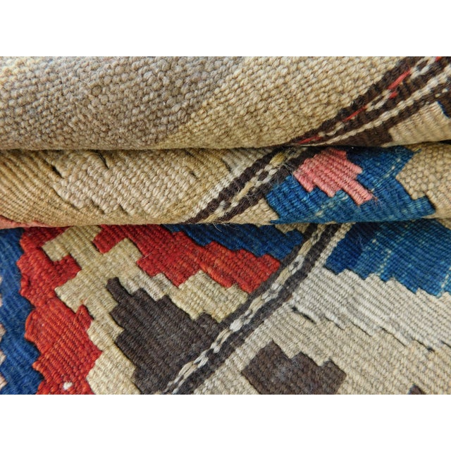 Vintage Handmade Flatwoven Kilim. 3'4"x 3'8" For Sale - Image 12 of 13