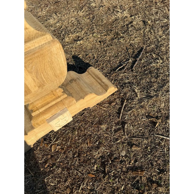 19th Century French Country Bleached Solid Oak Console Table For Sale - Image 6 of 12