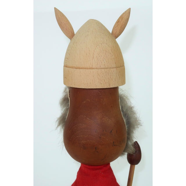 Wood Large Mid 20th Century Danish Modern Teak Viking Figurine, 1960's For Sale - Image 7 of 12
