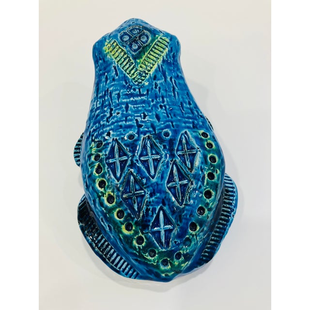 Mid-Century Modern 1960s Ceramic Rimini Blue Frog Sculpture Signed Flavia Montelupo Italy For Sale - Image 3 of 4