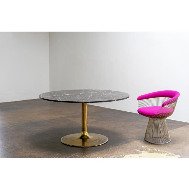 Metal Scandinavian Marble and Brass Table by Börje Johanson, 1960s For Sale - Image 7 of 14