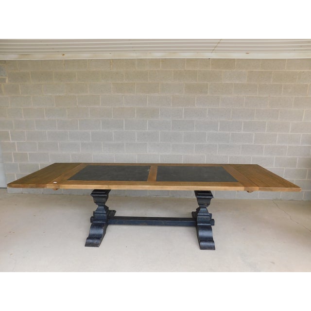 Brown Arhaus Wilhelm Blue Stone Marble Top Dining Table For Sale - Image 8 of 12