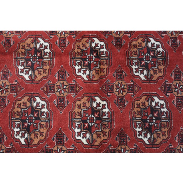 1990s Vintage Red Color Tones Floor Rug -3' 9'' X 5' 4'' For Sale - Image 5 of 11