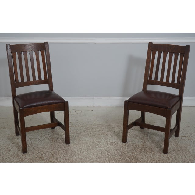 Set of 6 Stickley Mission Oak Dining Room Chairs For Sale - Image 12 of 18