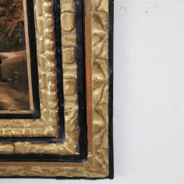 M.G., Landscape with Castle, 18th Century, Oil Painting on Canvas, Framed For Sale - Image 3 of 18