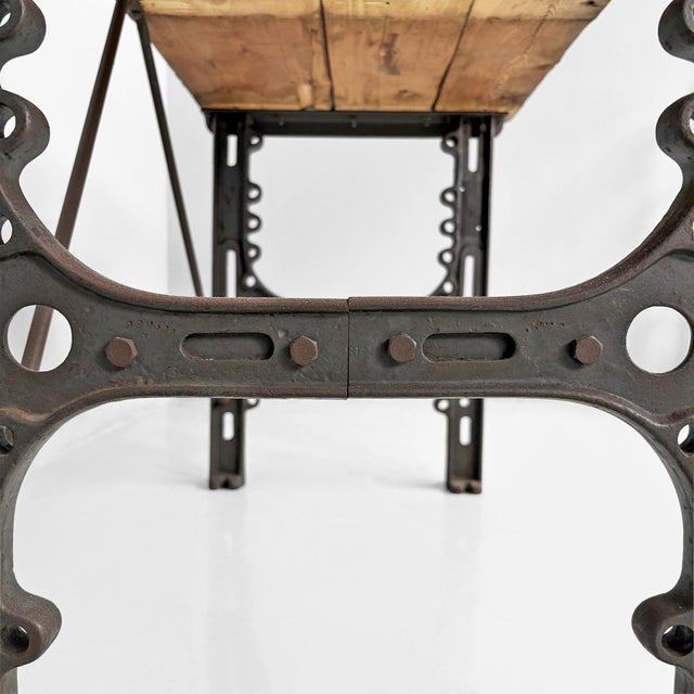 Italian Industrial Wooden and Cast Iron Console Table, 1800s For Sale - Image 11 of 18