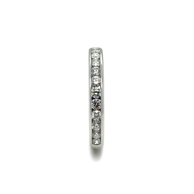 Silver Tiffany & Co. Platinum Diamond Wedding Band 0.33ct 5.1g, Size 6.25 For Sale - Image 8 of 11