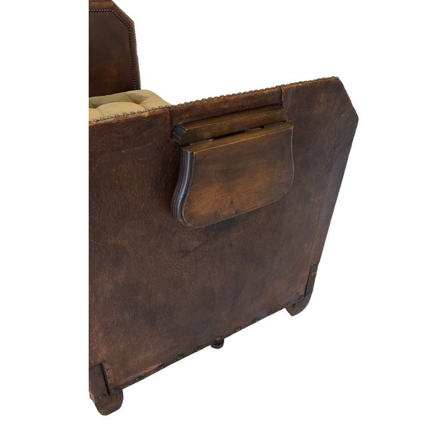 Textile Early 1900s French Leather and Velvet Daybed For Sale - Image 7 of 8