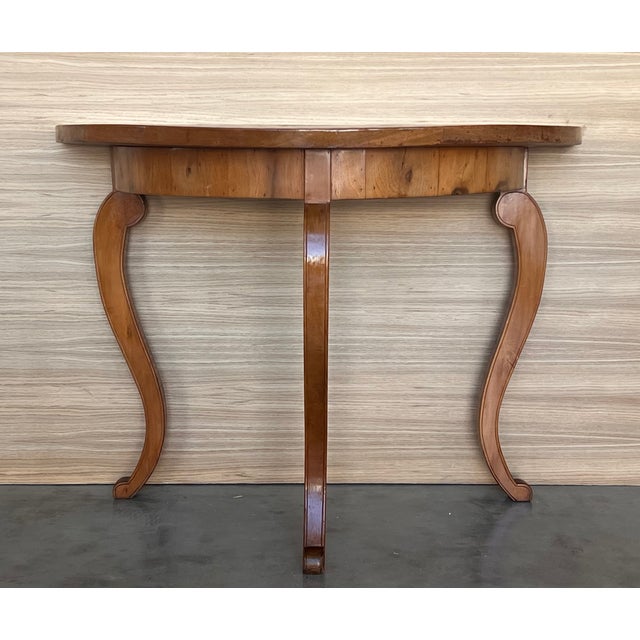 1900 - 1909 George III Satinwood Console Table With Marquetry Top For Sale - Image 5 of 11