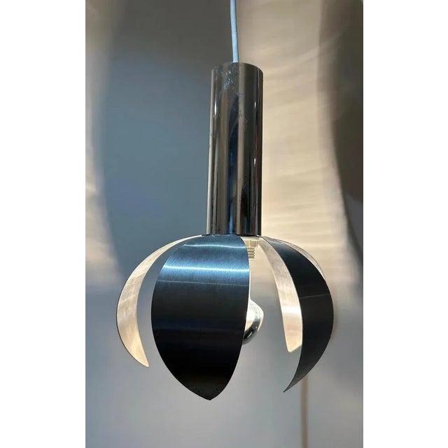 Silver Chrome and Brushed Steel Suspension, 1970s For Sale - Image 8 of 10