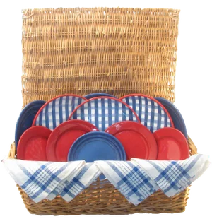 Red, White, & Blue Picnic Hamper, 16 Pieces