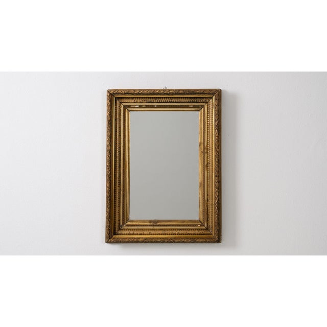 19th Century 19th Century France Louis XVI Gold Wood Mirror For Sale - Image 5 of 8
